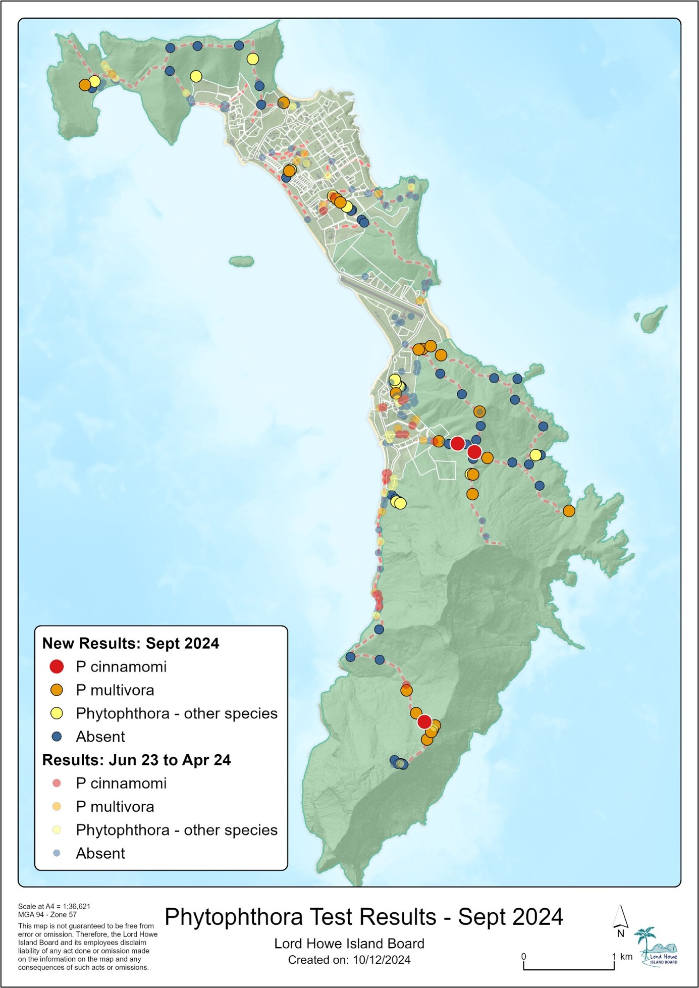 Locations of phytophthora sample points across the island since June 2023