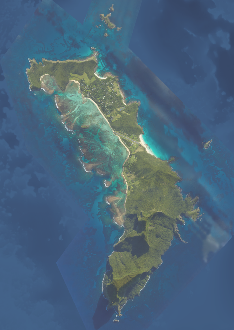 Aerial map of Lord Howe Island